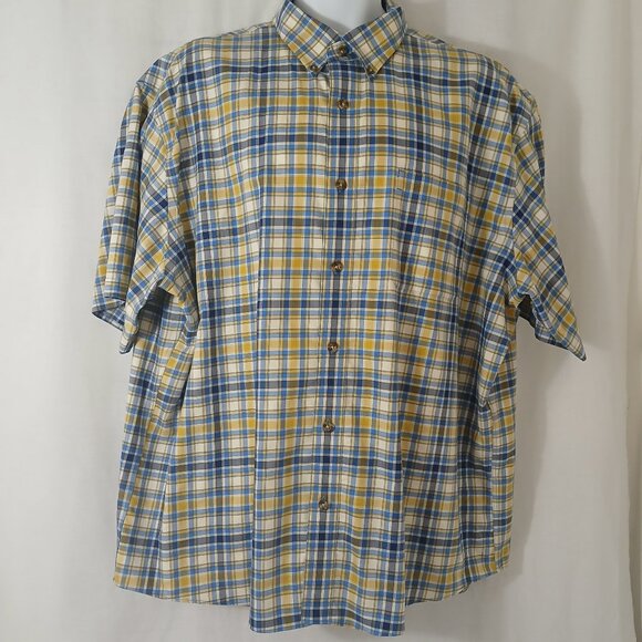 Cabela's Men's Plaid Short sleeve Shirt - Size 2XL - Beautiful lighter weight - Picture 1 of 11